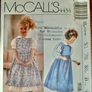 McCall's 4434 Vintage Laura Ashley Pattern-Girl's Jumper,Blouse,Petticoat Sz 2-4